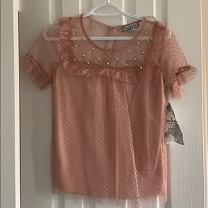 Pink pearl blouse